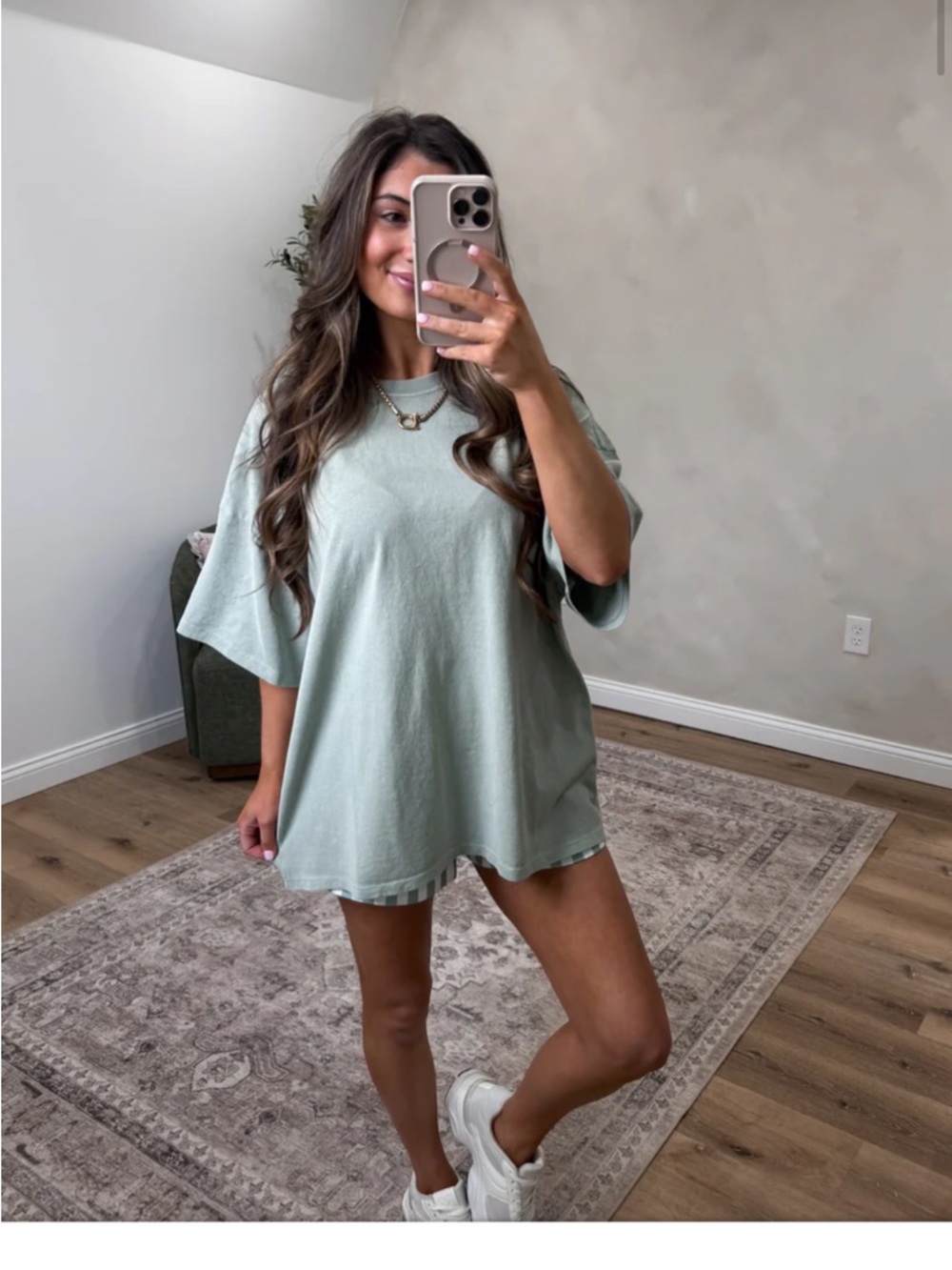 Relaxed Short Sleeve Tee in Sage Green